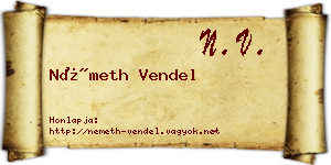 Németh Vendel névjegykártya
